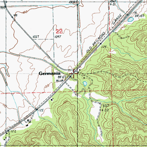 Topographic Map of Germania, MS