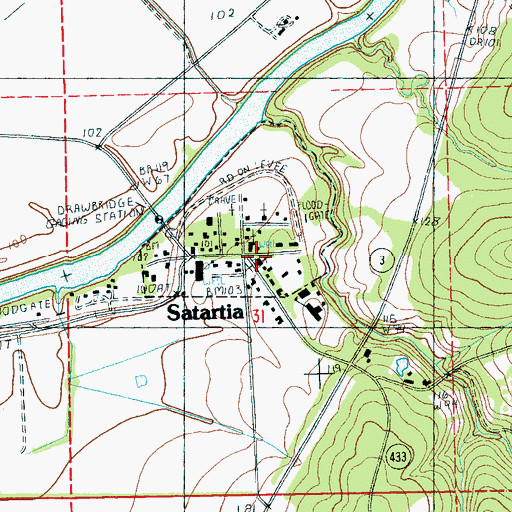 Topographic Map of Satartia, MS
