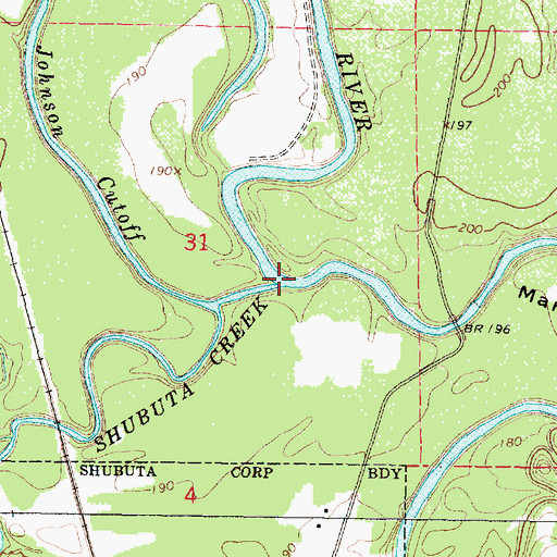 Topographic Map of Shubuta Creek, MS