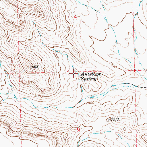 Topographic Map of Antelope Spring, AZ