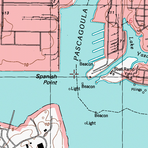 Topographic Map of Singing River, MS
