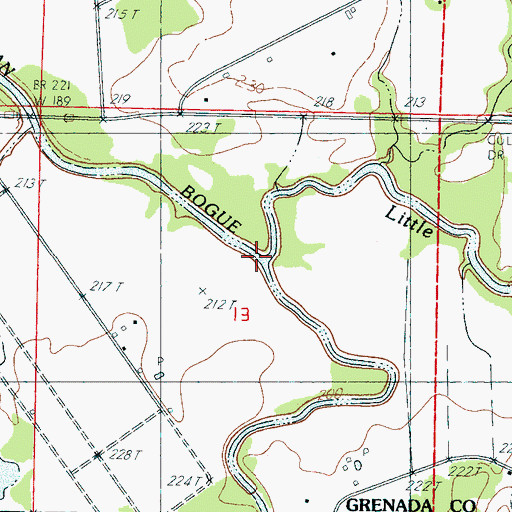 Topographic Map of Big Bogue, MS