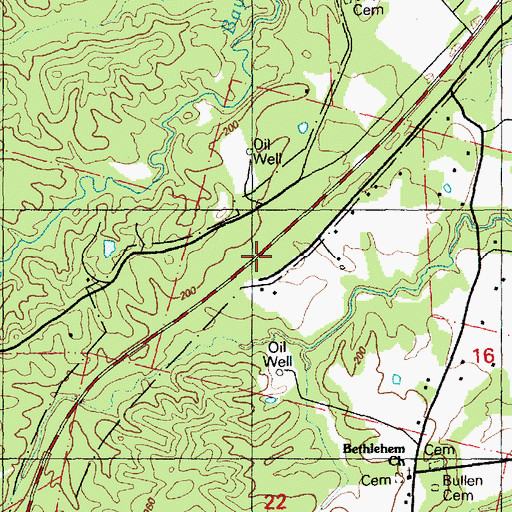 Topographic Map of Cannonsburg Oil Field, MS