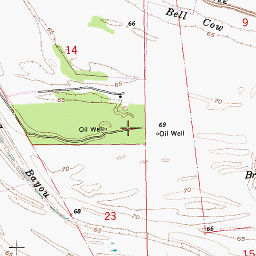 Topographic Map of Gilliam Chute Oil Field, MS