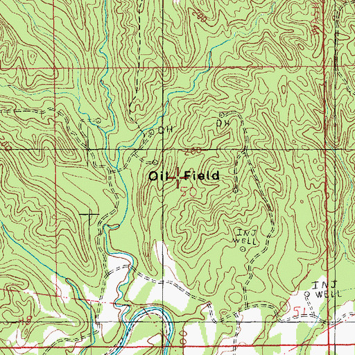 Topographic Map of North Fayette Oil Field, MS