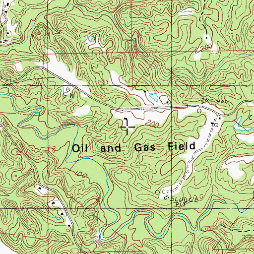 Topographic Map of Rodney Oil Field, MS