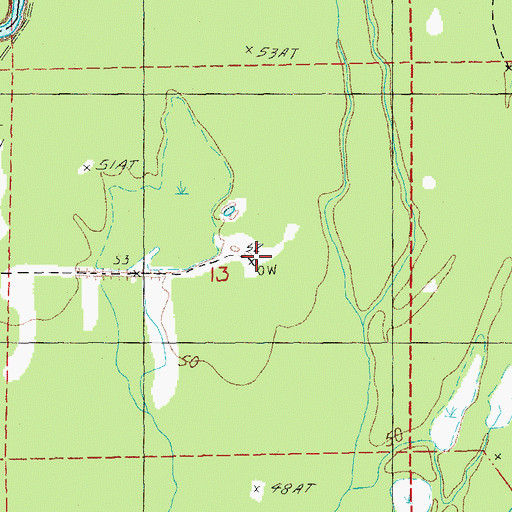 Topographic Map of Alligator Bayou Oil Field, MS