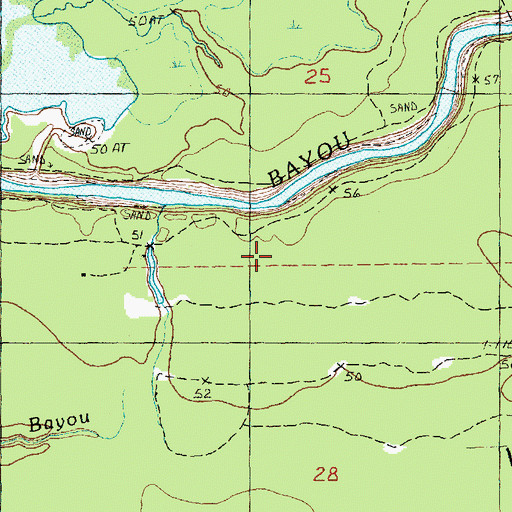 Topographic Map of Mills Bayou Oil Field, MS