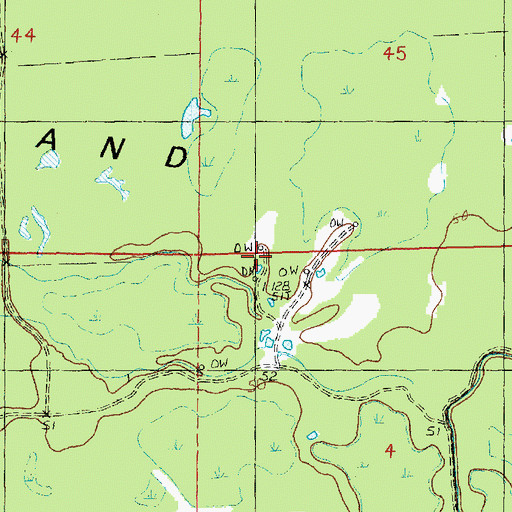 Topographic Map of North Ellis Lake Oil Field, MS