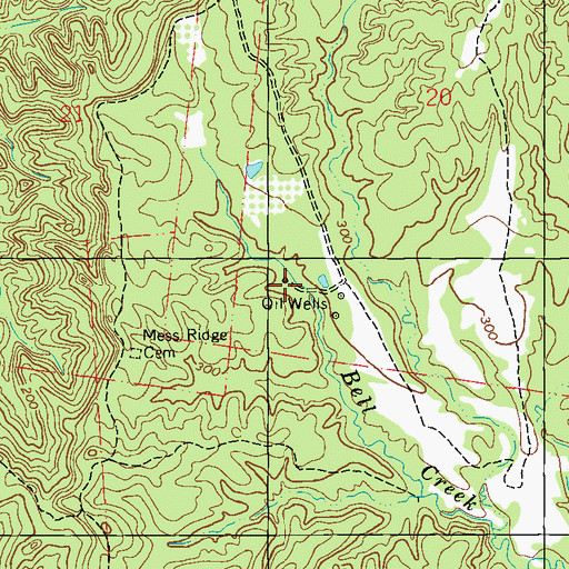 Topographic Map of Pickneyville Oil Field, MS