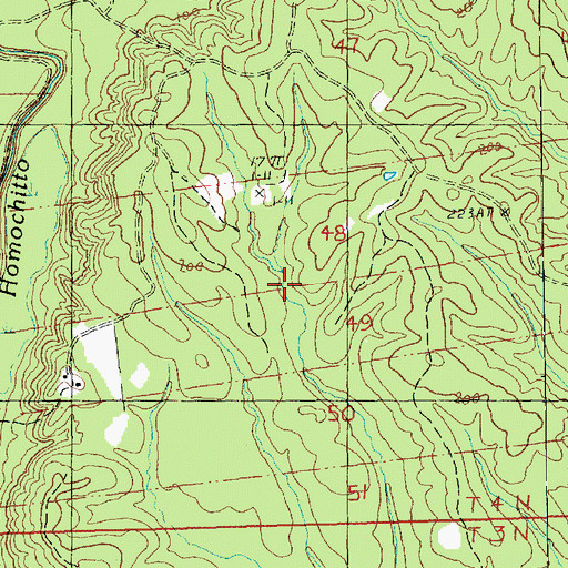 Topographic Map of Rose Hill Oil Field, MS
