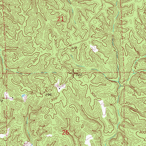 Topographic Map of Fernwood School (historical), MS