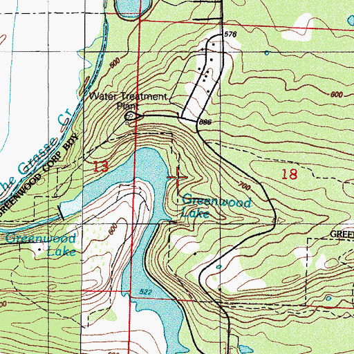 Topographic Map of Township of Center, AR