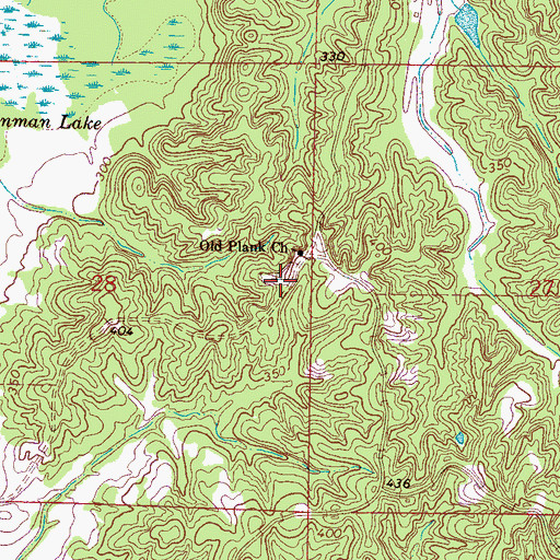 Topographic Map of Old Plank Cemetery, MS