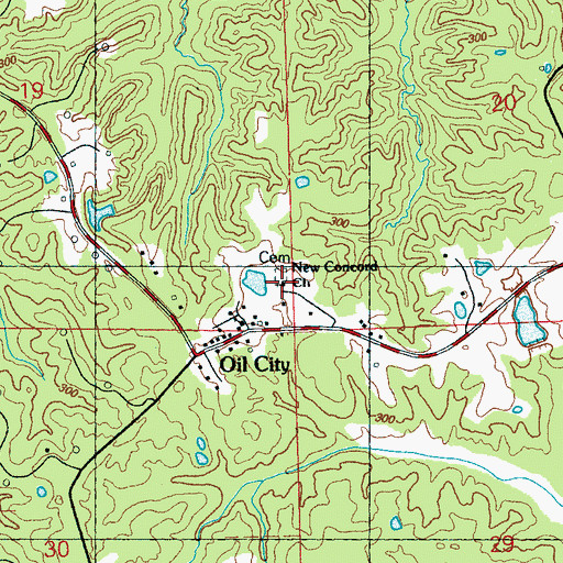 Topographic Map of New Concord Church, MS