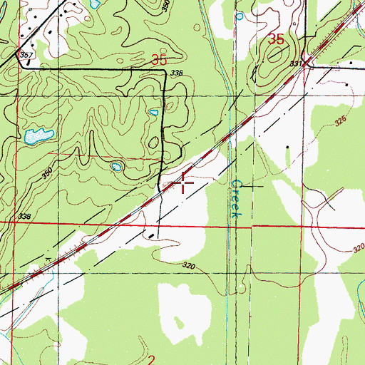 Topographic Map of Saint Elizabeth Cemetery, MS