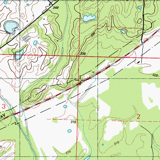 Topographic Map of Yockanookany Roadside Park, MS
