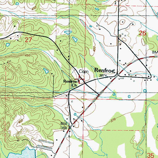 Topographic Map of Renfroe Church, MS