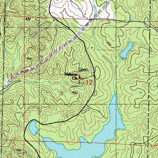 Topographic Map of Hebron Church, MS