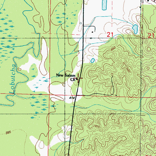 Topographic Map of New Salem Church, MS