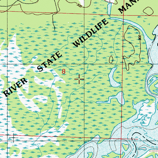 Topographic Map of Pearl River State Wildlife Management Area, MS