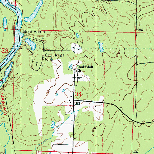 Topographic Map of Coal Bluff Church, MS