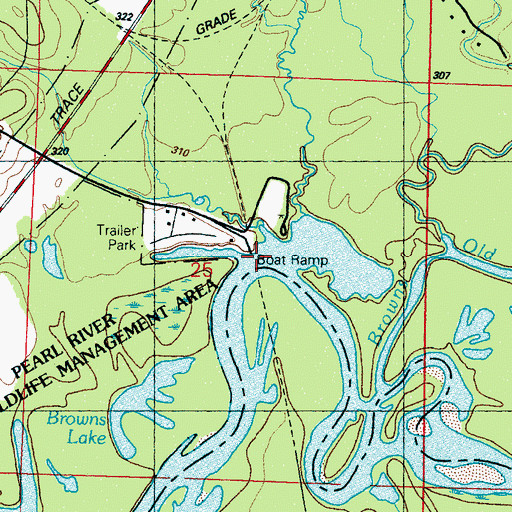 Topographic Map of Ratliff Ferry, MS