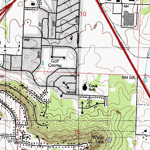 Topographic Map of Township of Lon Norris, AR