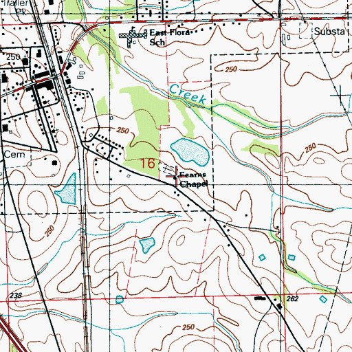 Topographic Map of Fearns Chapel, MS