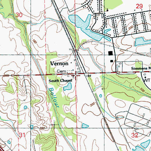 Topographic Map of Smith Chapel, MS