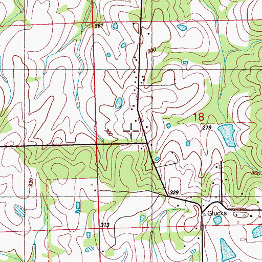 Topographic Map of Arbondale School, MS