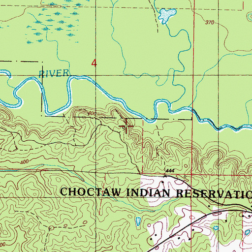 Topographic Map of Barrett Cemetery (historical), MS
