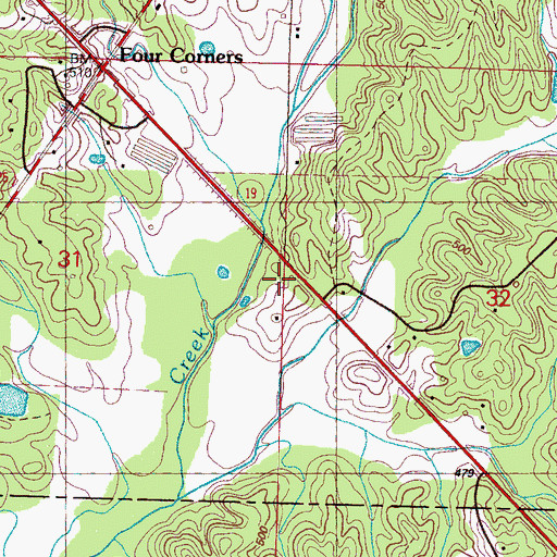 Topographic Map of Bethlehem Church (historical), MS