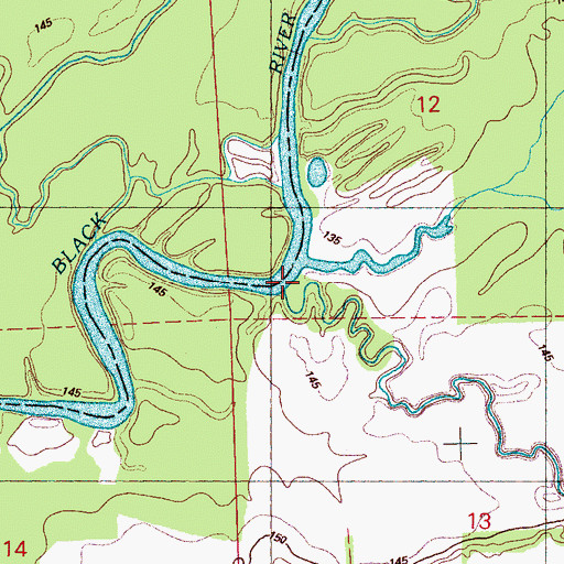 Topographic Map of Boque Falia Creek, MS