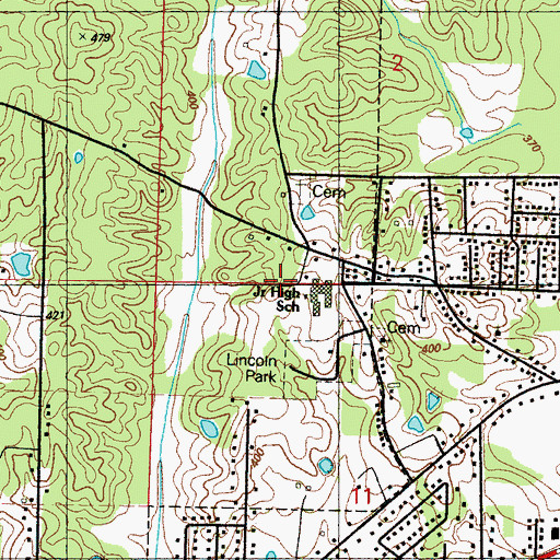 Topographic Map of Carthage Junior High School, MS