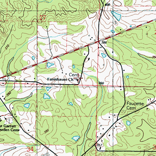 Topographic Map of Farmhaven Church, MS