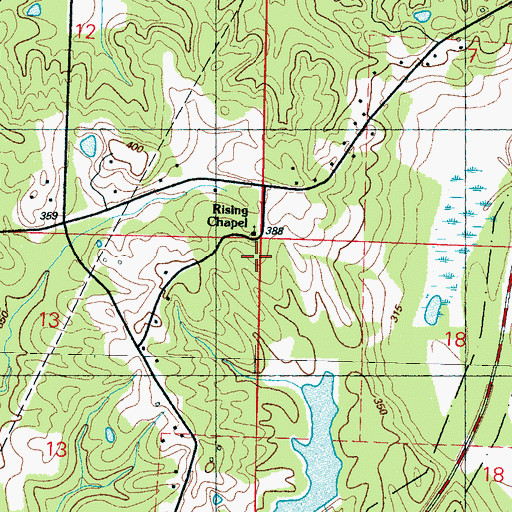 Topographic Map of Rising Star School (historical), MS