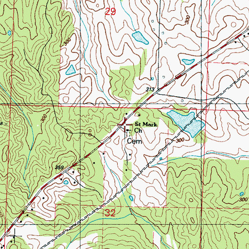 Topographic Map of Saint Mark Church, MS