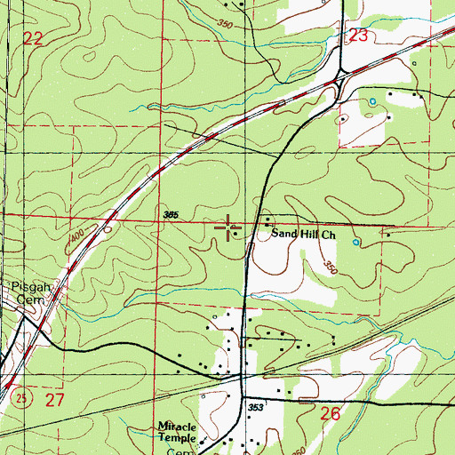 Topographic Map of Sand Hill School (historical), MS