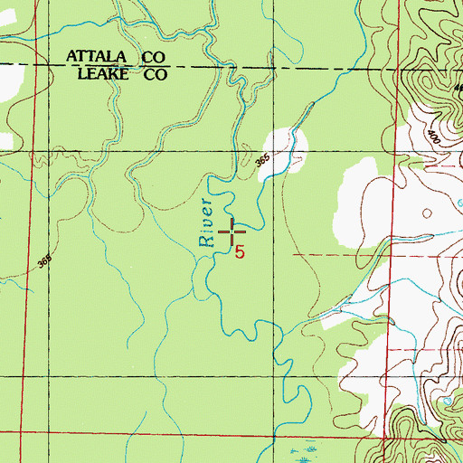 Topographic Map of Socki Creek, MS