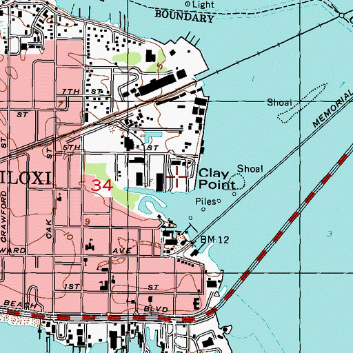 Topographic Map of Clay Point, MS