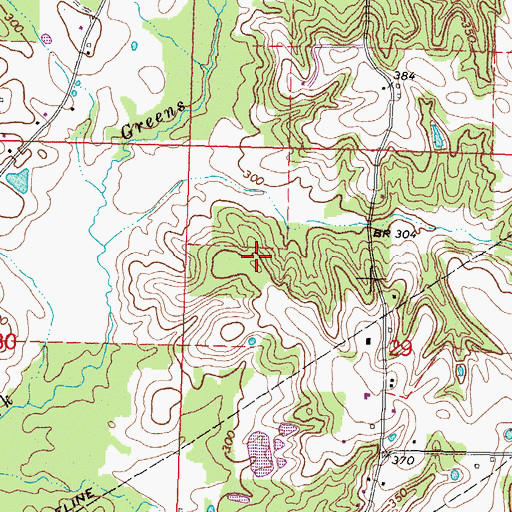 Topographic Map of Robbins Cemetery, MS