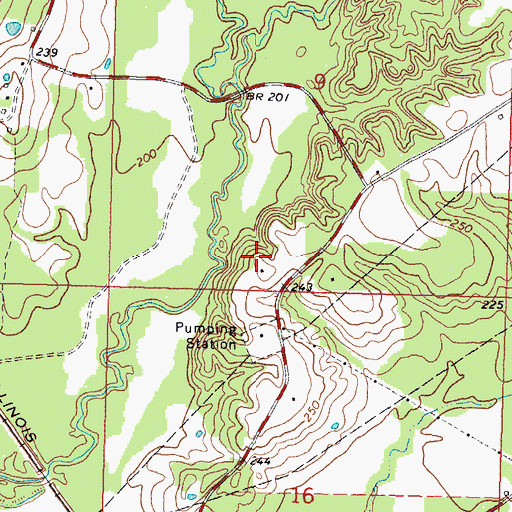 Topographic Map of Hayes Cemetery, MS