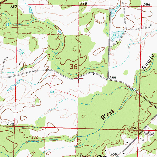 Topographic Map of Hathorn Cemetery, MS
