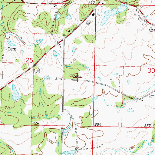 Topographic Map of Chance Cemetery, MS