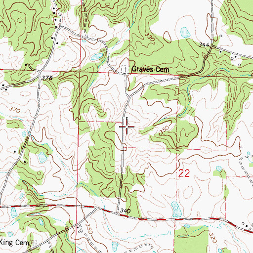 Topographic Map of Wilson Cemetery, MS
