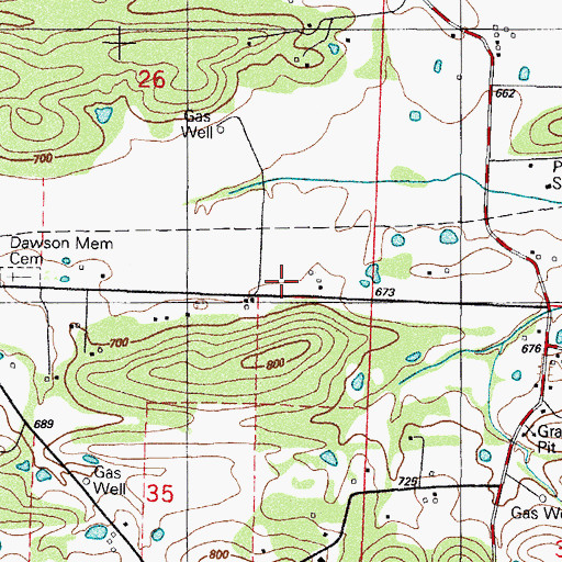 Topographic Map of Township of White Oak, AR
