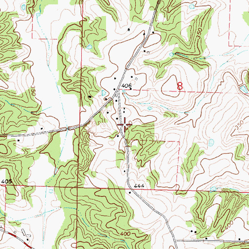 Topographic Map of Saulters-McRaney Cemetery, MS