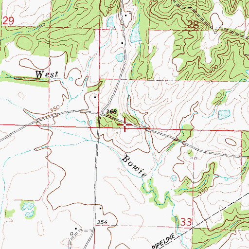 Topographic Map of Deen Cemetery, MS