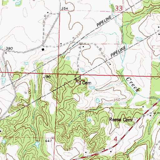 Topographic Map of Loflin-Applewhite Cemetery, MS